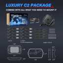 MICTUNING C2 Curved RGBW LED Rock Lights - 8 Pods Underglow Multicolor Neon Light with Wiring Switch Kit, Bluetooth Controller with APP Control