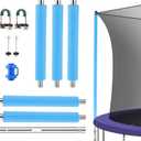 Trampoline Replacement Pole - 1 Piece 81 Inches High, 10-16 Feet Frame Compatible, 5-Spliced Stainless Steel, Universal Straight Enclosure Net Pole with Foam Sleeves & Hardware