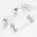 6 Pack Cabinet Handles and Pulls for Cabinets and Drawers, Kitchen Bathroom Bedroom Brushed Nickel Pull Door Handle Distance Glass Crystal Knobs 96mm