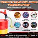 2480W Electric Fuel Transfer Pump, 110V 13000RPM, Includes 3M Steel Wire Hose + 91CM Stainless Steel Tube for Diesel, Lubricants, Water, Slightly Viscous Liquid - 55 gallon electric barrel pump