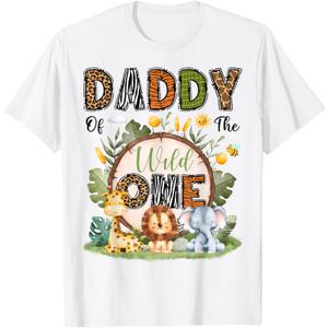 Daddy Of The Wild One 1St Birthday Boy Safari Jungle T-Shirt L
