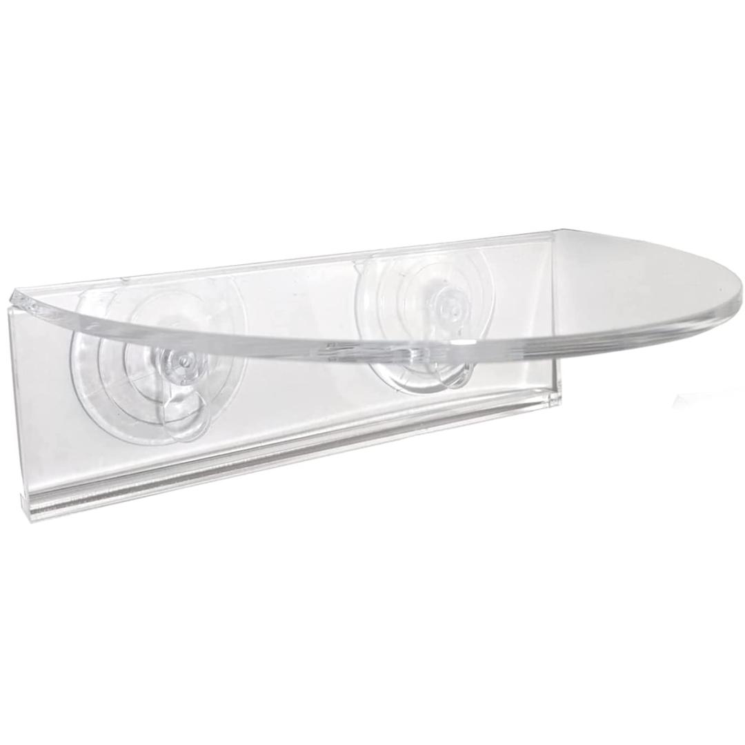 Window Garden Suction Cup Window Shelf - Set of 2-5mm Acrylic Plate Holds Up to 7lbs - Space Saving Plant Shelf for Windows - Ideal for Herbs Flowers Microgreens - 15.1" x 3.8" - White
