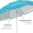 AMMSUN XL Chair Umbrella with Universal Clamp Adjustable 47 inches and 360-degree Swivel UPF 50+, Portable Clamp on Camping or Beach Chair, Stroller, Wheelchair, Golf cart, Bright Blue, Large-sized
