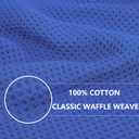 Homaxy 100% Cotton Waffle Weave Kitchen Dish Towels, Ultra Soft Absorbent Quick Drying Cleaning Towel, 13 x 28 Inches, 6-Pack, Blueberry