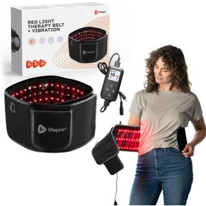 Lifepro Red Light Therapy Belt  Infrared Red Light Therapy for Body, Back Pain and Shoulder - 660nm & 850nm Near Infrared Heating Pad  Adjustable & Portable for Wellness & Relaxation (Black With Vibration)