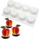 Silicone Mold Dessert Silicone Cake Mold For Baking Fondant Mould Fruit Shape Sugar Candy Jelly Bakeware Chocolates Mould (Cherry D_11.68x6.84x1.84 inch)