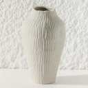 Uiddo Ceramic Vase for Home Decor,11.6 Inch Flower Vases,Decorative Blue Vase for Pampas Grass,Modern Art Texture Vases for Home Entryway Living Room Dining Table Farmhouse Office Decor(Grey)