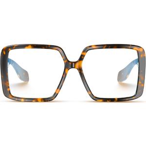 VISOONE Oversized TR90 Blue Light Blocking Glasses Fashion Accessories Non Prescription for Women Harvard (Coco Tortoise)