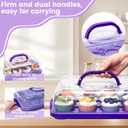 VGOODALL Cupcake Carrier, Rectangle Cake Plate with Lid, 12 Capacity Cup Cake Portable Container Dessert Holder with Handle for Family Picnics and Party Events, 2-in-1 Design, Purple