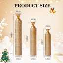 Holiday Decor Gift Set: 3-Piece Metal Vase Set for Christmas, Iron Decorative Vases for Artificial Flowers - Farmhouse Table Centerpiece for Home, Office, Festive Idea