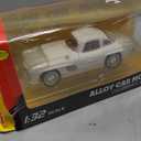 1955 Mercedes-Benz 300sl Vintage Car Model, 1/32 Toy Car with Sound and Light Function, Children's Toy Model Car with PullBack Function, Collector's Quality Model Car, Gift for Children (white)