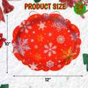 2 x Treasure Cove Christmas Snowflake Oval Paper Plates Large Disposable Red Christmas Plates Winter Snowflake Platters Tableware Decor for Xmas Holiday New Year Party Supplies 24Pcs 10" x 12"