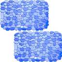 Coopay Kitchen Sink Mat Pebble Protect Mat PVC Eco-friendly Adjustable Stainless steel/ Porcelain Dish Drying Pad Protector for Bottom of Kitchen Sink, 15.8 x 11.8 inches (2 Pack, Blue)