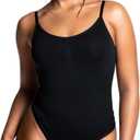 HeyShape - Women's Seamless Tummy Control Shapewear Bodysuit - Sculpting Tank-Style Snatched Waist Thong (3X-Large, Black)