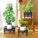 3 Pack Metal Plant Stands Indoor Outdoor, Heavy Duty Iron Flower Pot Stand for Multiple Plants, Rustproof Low Round Plant Holder for Garden, Patio, Home