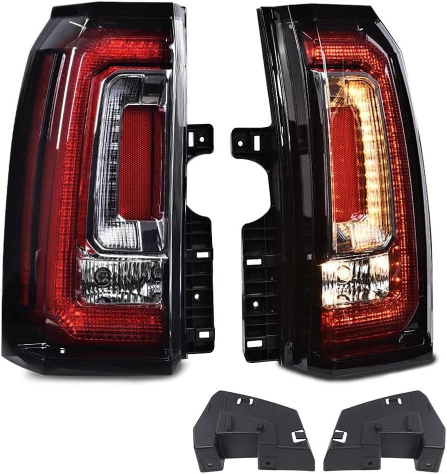G-PLUS LED BAR Tail Lights Fit GMC Yukon/Yukon XL 2019-2020/Fit GMC Yukon/Yukon XL (Denali, SLE, SLT) 2015-2018 Driver & Passenger Rear Lamps Brakelights Luces Traseras, Faros TraserosAssembly