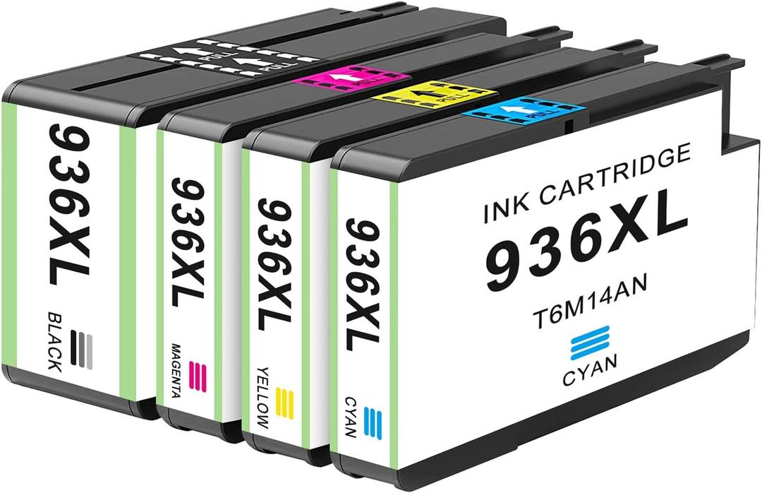 936XL Ink Cartridge (4-Pack) Replacement for HP 936e 936 XL Combo Pack Black Color for HP936 OfficeJet 9125e 9135e 9120e 9122e 9128e 9110 9120 9110b 9120b 9130b 9130e 9730e Printer Cyan Magenta Yellow