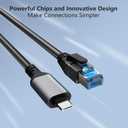 USB C to Ethernet Cable 10 FT, Gigabit Network, Round Type C to RJ45 LAN Cord, Directly Connected, Thunderbolt 3/4 Compatible, for MacBook Pro/Air, iPhone 15, iPad Pro, Galaxy, Smartphone, Laptop, PC