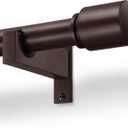 Bronze Aluminium Curtain Rods for Windows,1 Inch Adjustable Curtain Rod 48-84,Heavy Duty Drapery Rods with Thicken Bracket,Decorative Modern Single Rod with Aluminium Finials