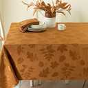 Benson Mills Harvest Legacy Damask Fabric Table Cloth Fall, Harvest, and Thanksgiving Tablecloth (Amber-Bronze, 60" x 120" Rectangular)