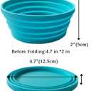 2 x Ecoart Silicone Expandable Collapsible Bowl for Travel Camping Hiking, Blue (1 Pack)