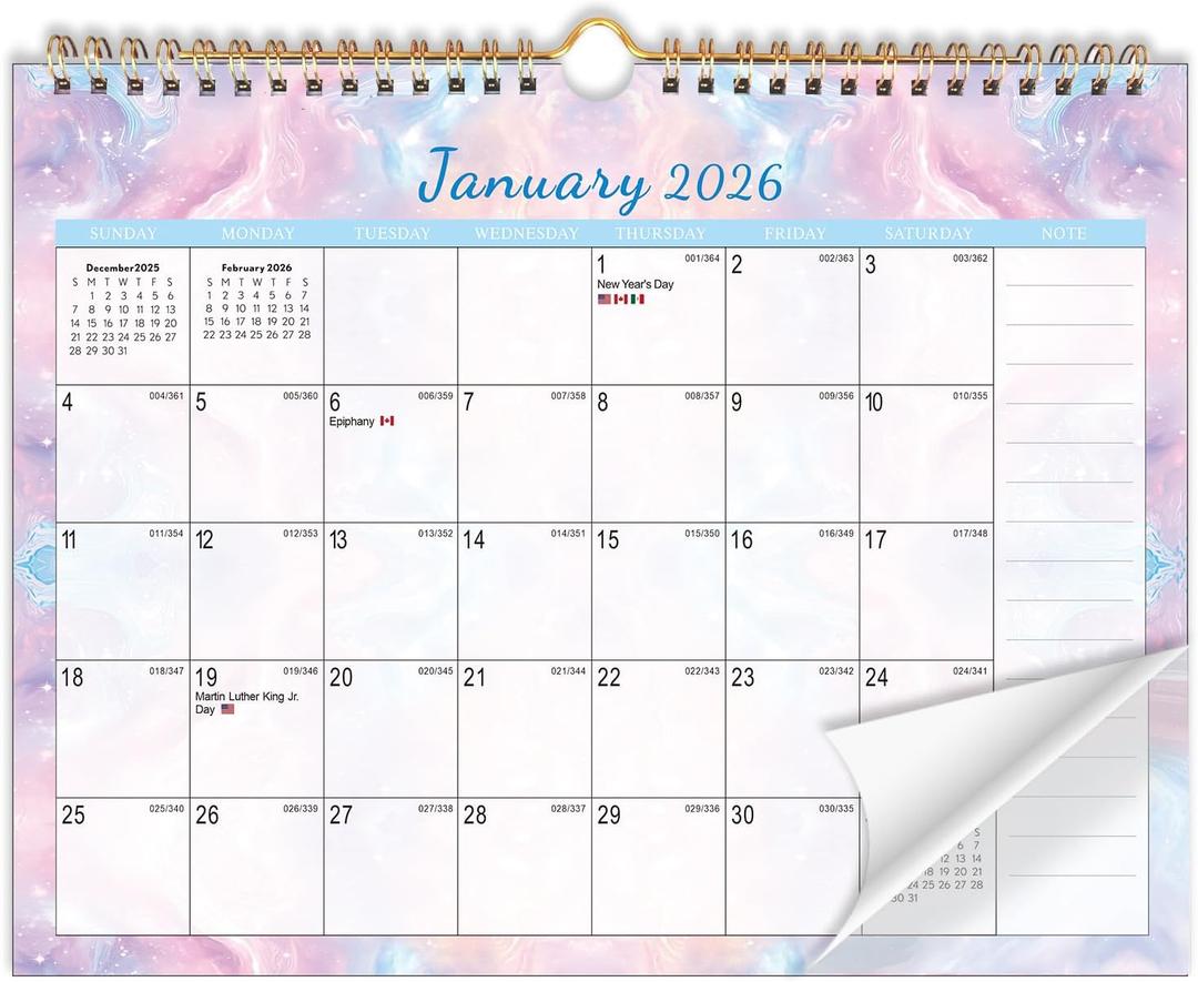 2 x 2026 Wall Calendar 18-Month Planner from January 2026 to June 2027, Stylish Monthly Planner for Home & Office Use