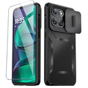 Compatible with Motorola Moto G Power 5G 2025 Case with Slide Camera Cover+Screen Protector,Military Grade Drop Protection,Heavy Duty Rugged Shockproof Phone Cover, Black