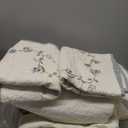 vctops 3-Piece 100% Cotton Bedspread Coverlet Set King Size Elegant Floral Embroidered Reversible Patchwork 1 Quilt and 2 Pillow Shams (Flower B,King)