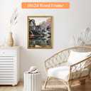 Wood 18x24 Frame Gold, Ornate Natural 24x18in Poster Picture Frame, Modern Golden 18 x 24inch Gallery Wall Photo Frame with HD Plexiglass, Horizontal Vertical Wall Mounting Display 1pcs