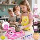 Pottery Wheel for Kids, Girls Arts and Crafts Toys for Kids Ages 8-12,Pottery Craft Kit with 3 Pack Air-Dry Clay, Art Supplies for Kids Toys Girls Birthday Gift for 6 7 8 9 10 11 12+