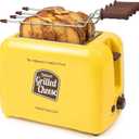 Nostalgia Deluxe Grilled Cheese Sandwich Toaster with Easy-Clean Toasting Baskets - Adjustable Toasting Dial and Extra Wide Slots - Yellow