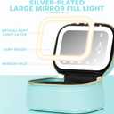 Mini Makeup Bag with Led Mirror, Small Travel Make up Bag 3 Light Modes Adjustable Brightness, for Women Organizer Cosmetic Bag, Portable Travel Train Toiletry Bag, for Pool Parties Work Touch-Ups