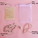 Friendship Elephant Ornament with Gift Card, Best Friend Birthday Gifts for Women, Decorative Hanging Ornament (Natural-10Pcs)