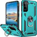 IKAZZ for Galaxy S21 Case, Military Grade Shockproof Heavy Duty Protective Phone Cover Pass 16ft Drop Test with Magnetic Kickstand Car Mount Holder Turquoise