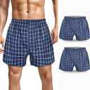 Men's Incontinence Underwear - Washable, Leak Proof with Fly Opening - Protective Panties (Blue, L)