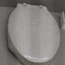 Elevated Toilet seat 3 inch, Elongated Toilet seat risers for Seniors, Slow Close, Heavy Duty, Never Loosen, Raised Toilet seat Elongated Bowl, White(18.5)