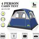 Happy Travel Tent 4 Person Tents for Camping, Tall Cabin Tent with Rainfly