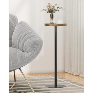 TUTOTAK Tall Round Side Table, Small End Table, Beside Table, Drink Table, Pedestal Side Table, livingroom, Brown TB01BB065