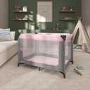 Dream On Me Zodiak Baby Playard, Breathable Mesh Sides, Soft Comfortable Mattress, Quick & Easy to Fold with Travel Carry Bag, Compact Space Saving Design - Grey & Pink