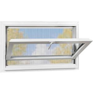 Vinyl Basement Hopper Window, Bathroom Window 32" x 18" White
