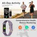 Fitness Tracker with Step Counter/Calories/Stopwatch, Activity Tracker, Health Tracker with Heart Rate Monitor, Sleep Tracker,1.10''AMOLED Touch Color Screen, Pedometer Watch for Women Men, Grey Purple