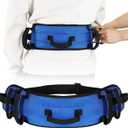 Rhino Valley Gait Belt for Senior with 7 Handles, 59" Anti-Slip Gate Belts Medical for Elderly, Transfer Belt with Quick Release Buckle, Elderly, Physical, Handicap, Bariatric Therapy, Blue & Black