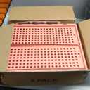 SNSLXH 5 Pack Stackable Closet Organizer Box, Multifunctional & Foldable Closet Storage Basket for Bathroom Kitchen Laundry Room Wardrobe Storage, Space-Saving Clothes Storage Drawer Organizer, Pink