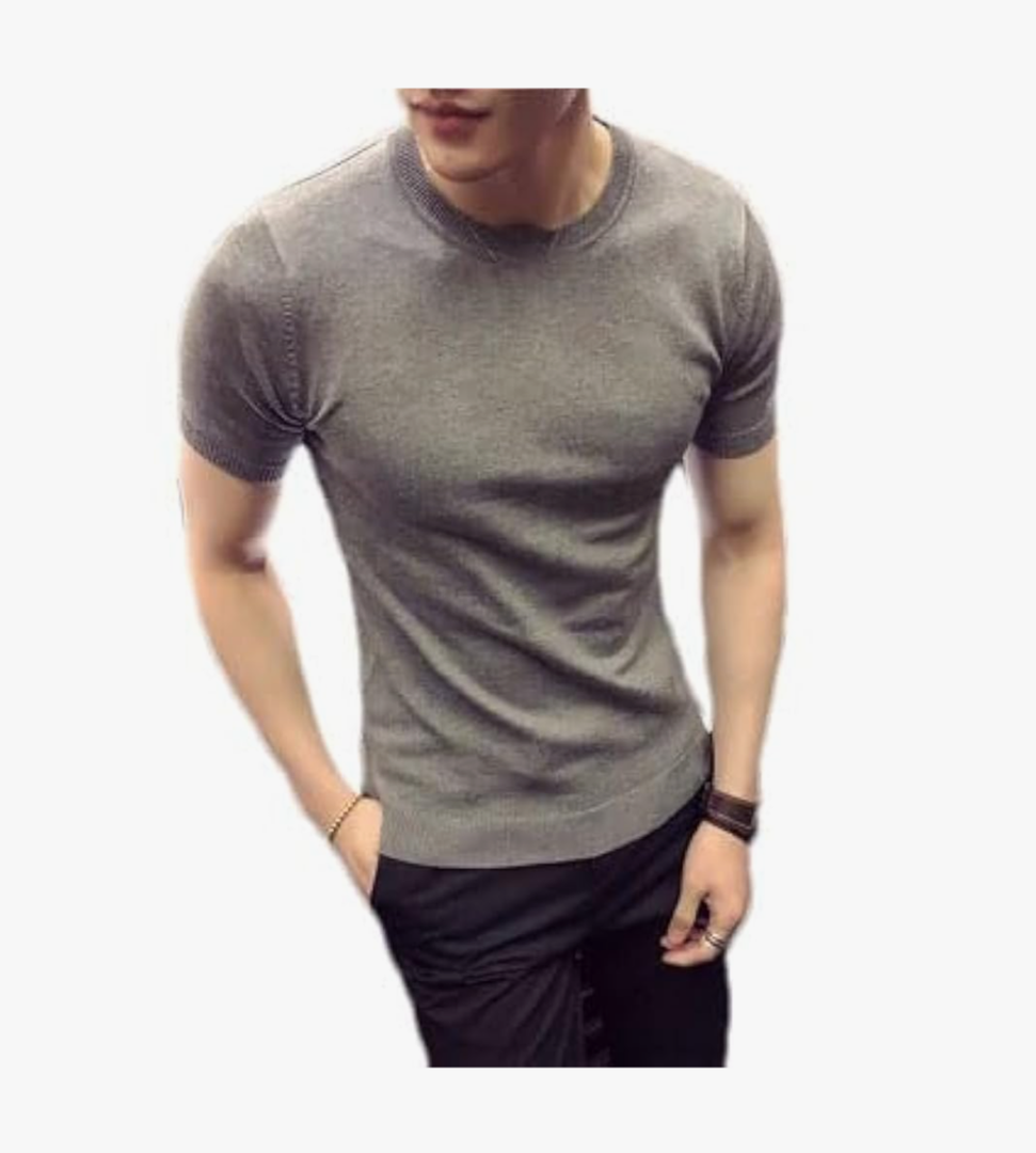 Hgvcfcv Casual Slim Fit Turtleneck Knitting Men T-Shirts Spring Autumn Short Sleeve Warm Pullover Sweater S
