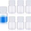 Tatuo 6 Pcs 1 oz 30ml Polypropylene Reagent Bottle Plastic Sample Bottles with Screw Caps Transparent PP Sample Containers with Lid for Liquids, Laboratory, Storage at Home (Clear)
