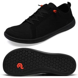 Men's Barefoot Wide Toe Box Shoes - Minimalist Barefoot Shoes with Zero Drop Sole Extra Wide Slip on Walking Shoes for Men (8 Wide, Wt03 | Black)