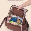LOVEVOOK Diaper Bag Backpack With Pocket For Large Capacity Cup,Multi-Function Baby Travel Bag For Mom Dad,Waterproof Baby Bag for Boys Girls with Changing Pad,Insulated Bag,Stroller Straps, Apricot Coffee, M-15.6 inch