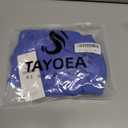 TAYOEA Crop Tops Workout for Women Yoga Short Sleeve Shirts Seamless V-Neck Gym T Shirts with Built in Pads (Blue, S)