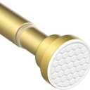 Tension Curtain Rod for Windows 28-48 Inch Curtain Rods No Drilling Gold Tension Rod Small Shower Rod Adjustable Curtain Rods for Closet, Doorway