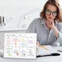 Magnetic Dry Erase White Board with Stand, 12'' x 16'' Desktop Weekly Schedule Board, 10 Markers, 4 Magnets, 1 Eraser, Double-Sided White Board Easel for Drawing School to Do List